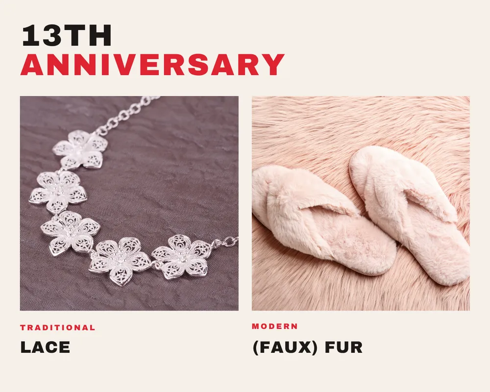 Year 13 anniversary gift idea: lace