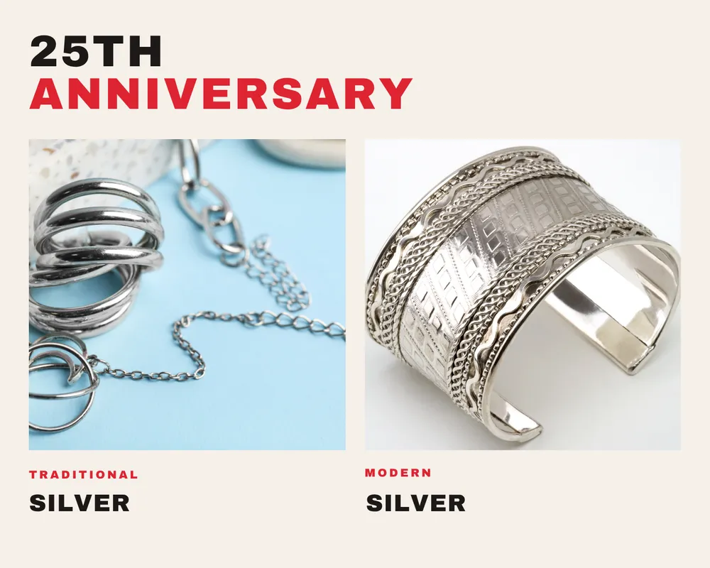 Year 25 anniversary gift idea: silver