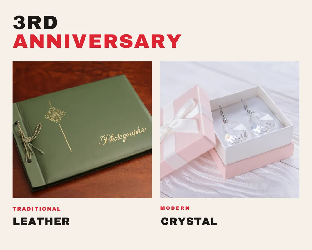 Year 3 anniversary gift idea: leather