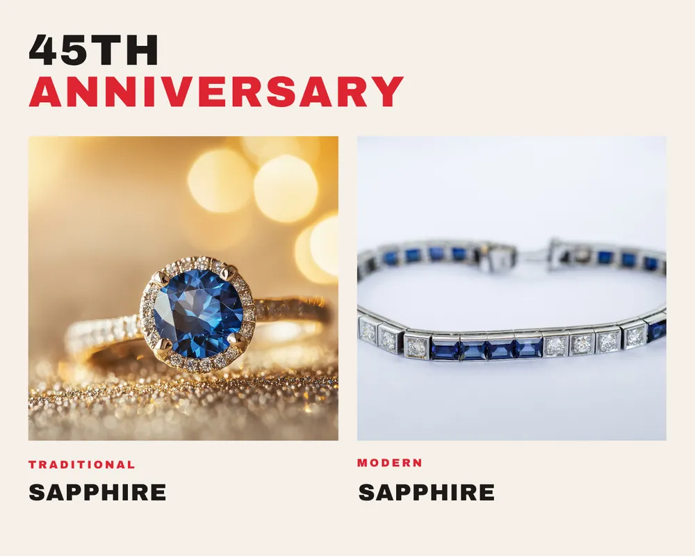 Year 45 anniversary gift idea: sapphire