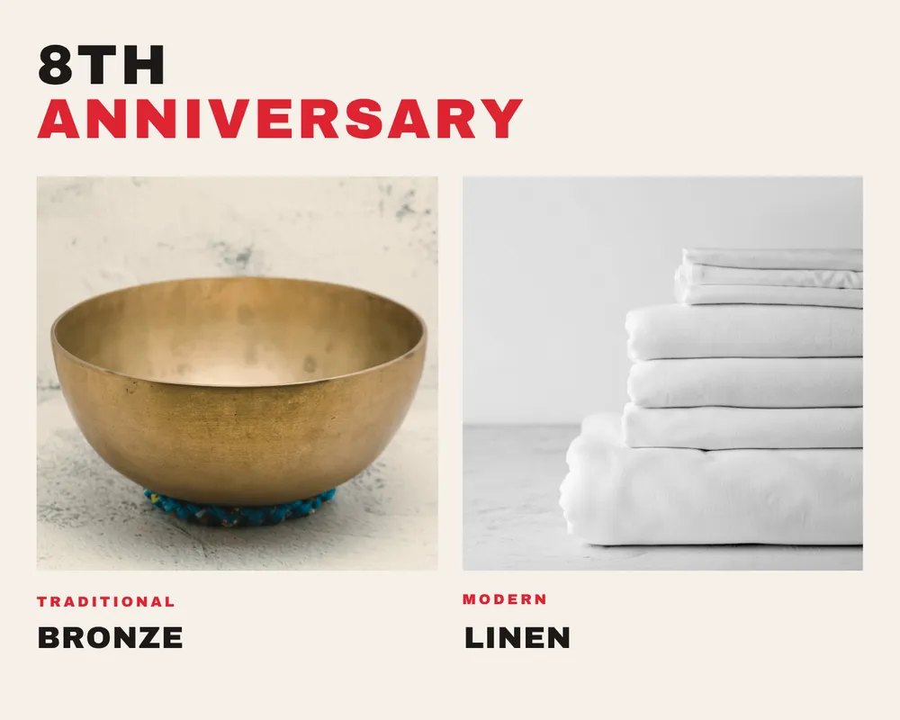 Year 8 anniversary gift idea: bronze