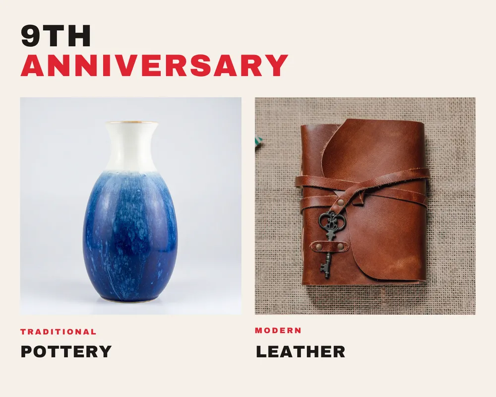 Year 9 anniversary gift idea: pottery